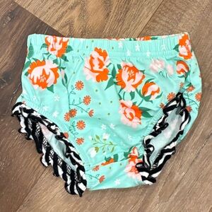 Matilda Jane Joanna Gains Blue Floral Bloomers Stripe Diaper Cover 6-12m